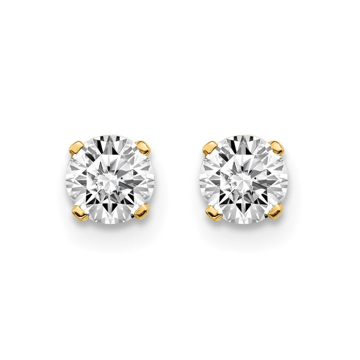 Buy Stylish 14K Yellow Gold .60ct I2 K-L Diamond Push-On Post Earrings-3