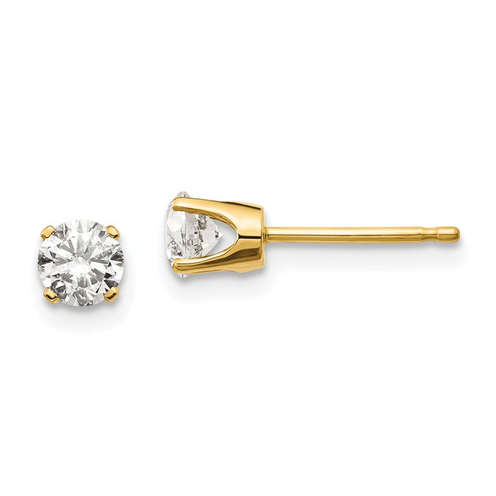 Buy Stylish 14K Yellow Gold .60ct I2 K-L Diamond Push-On Post Earrings-1