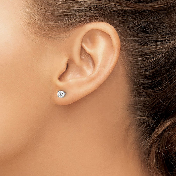 Buy Exclusive 14K Gold .70ct I1 J-K Diamond Push-On Post Stud Earrings - Luxury Style-3