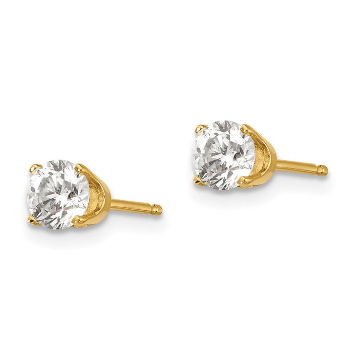 Buy Exclusive 14K Yellow Gold .75ct I2 K-L Diamond Earrings - Luxury Style!-2