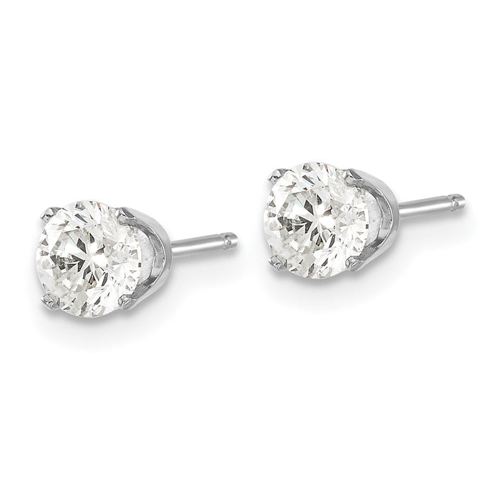 Exclusive 14K Gold Push-On Post Stud Earrings with .95ct I2 K-L Diamonds-2