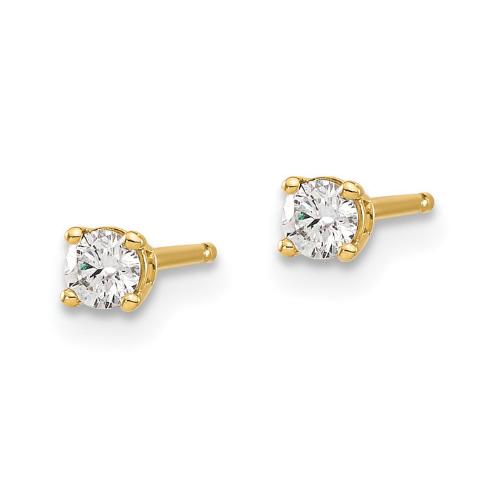 High-quality 14K Gold .15ct I1 J-K Diamond Stud Earrings - Stylish Value!-2