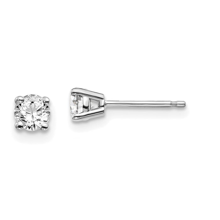 Buy Stylish 14K White Gold 0.30ct Diamond Push-On Post Earrings - Luxury Value!-1