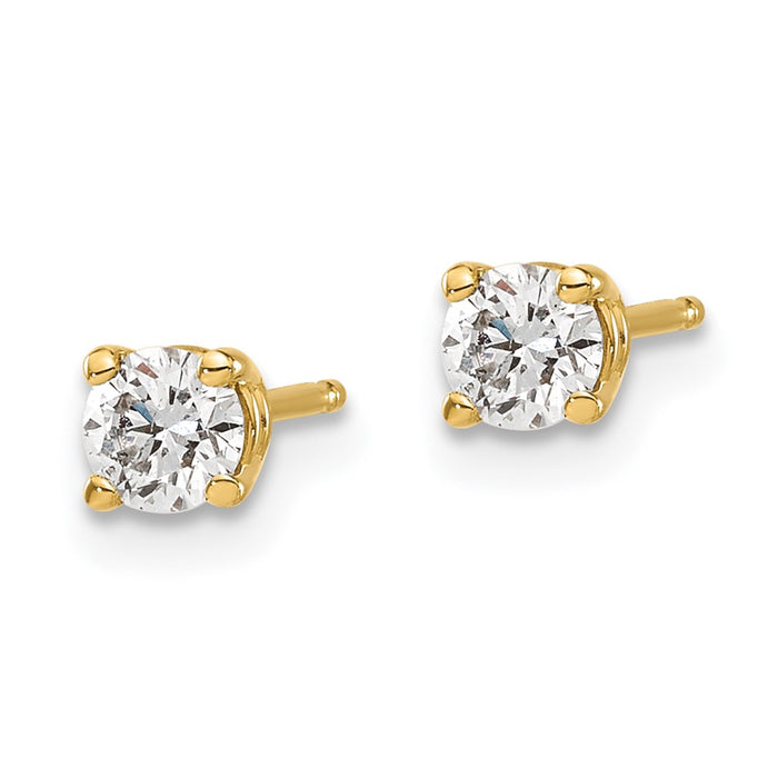 Shop Stylish .40ct I1 J-K Diamond Stud Earrings, 14K Gold, 14-Year Anniversary-2