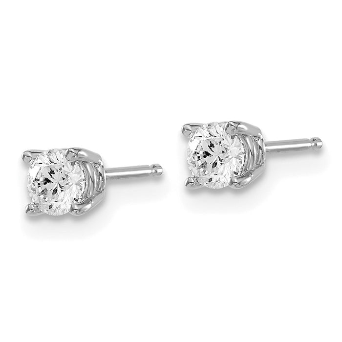 Buy Stylish 14K Gold .50ct I1 J-K Diamond Push-On Post Stud Earrings-2