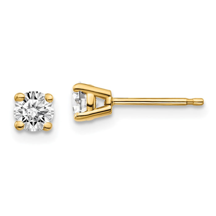 Exclusive 14K Gold .50ct I1 J-K Diamond Stud Earrings - Stylish Value!-1