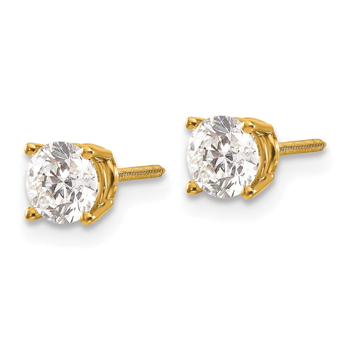 Exclusive 14K Gold 1.00ct Diamond Stud Earrings - Stylish & Affordable-2