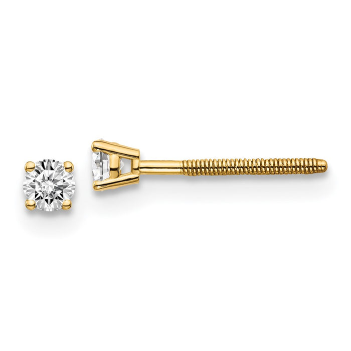 Buy Stylish 14K Yellow Gold Diamond Stud Earrings, 0.15ct VS2/SI1 Clarity-1