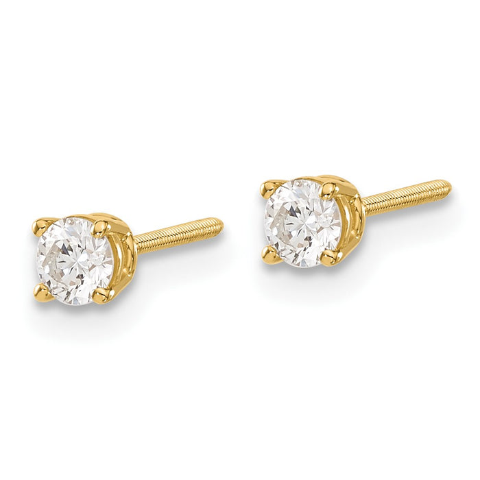 High-Quality 14K Gold .30ct Diamond Stud Earrings - Stylish & Affordable!-2