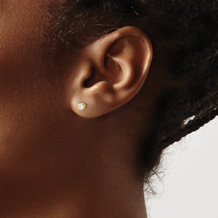 High-Quality 14K Gold .30ct Diamond Stud Earrings - Stylish & Affordable!-3