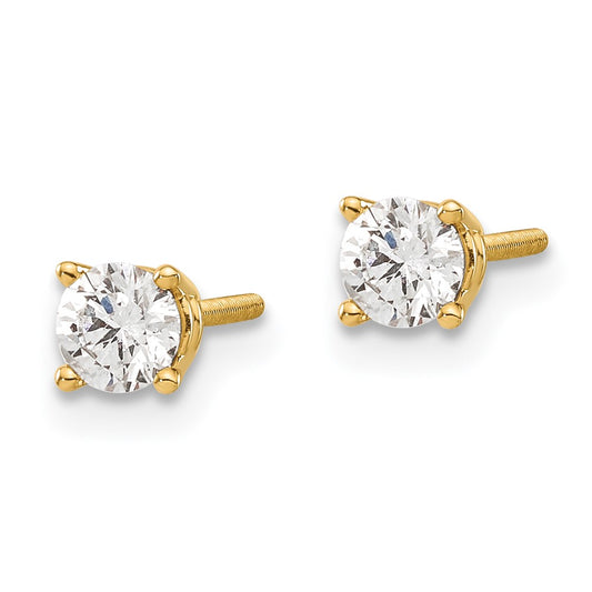 High-Quality 14K Yellow Gold .40ct Diamond Stud Earrings - Stylish & Affordable!