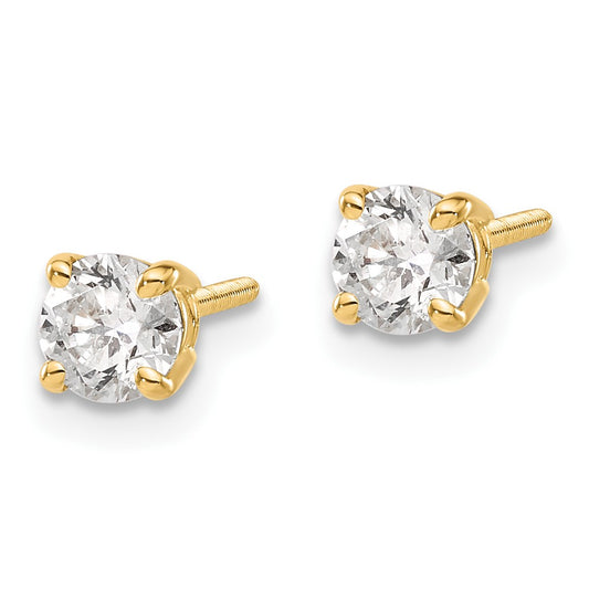Buy Exclusive 14K Yellow Gold 0.60ct Diamond Stud Earrings - Stylish Value!