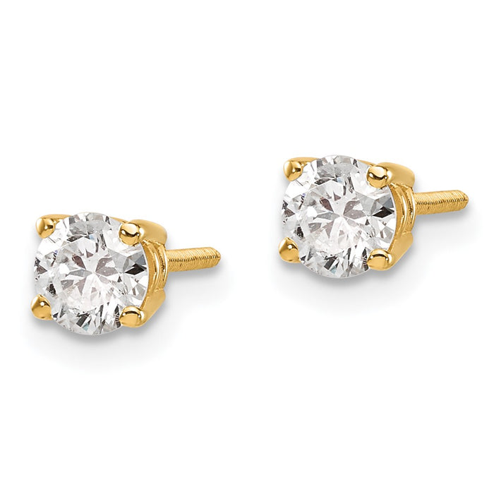 Stylish 14K Gold .70ct Diamond Stud Earrings - Affordable Luxury Design-2