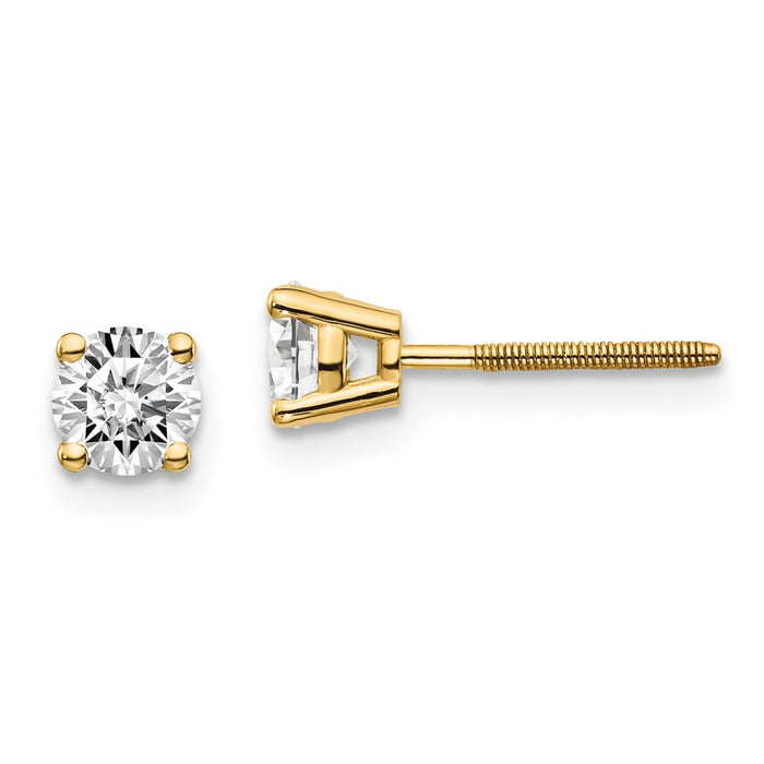 Stylish 14K Gold .70ct Diamond Stud Earrings - Affordable Luxury Design-1