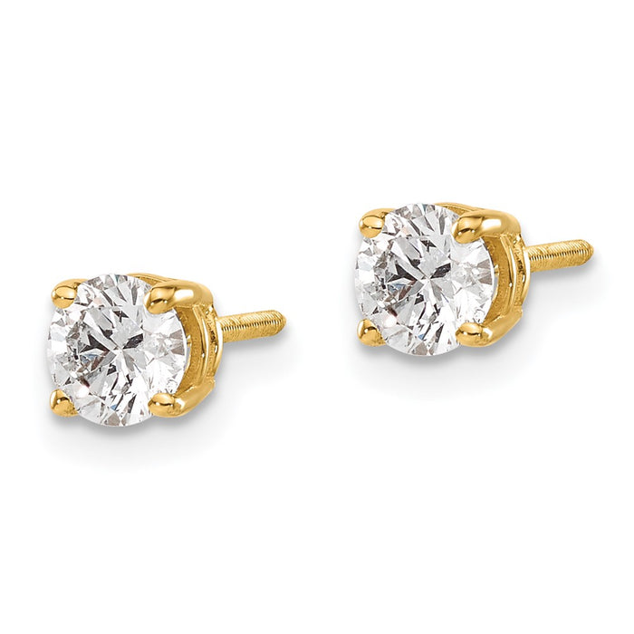 Buy Stylish 14K Yellow Gold 0.75ct SI3 G-I Diamond Stud Earrings-2
