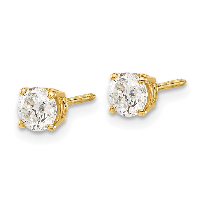 Shop Stylish 14K Yellow Gold 0.85ct SI3 G-I Diamond Stud Earrings, Clearance!-2