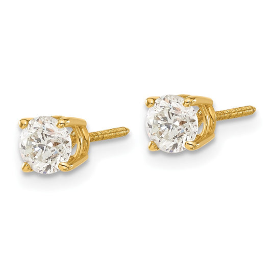 Buy 14K Yellow Gold Diamond Stud Earrings 0.95ct SI3 - Stylish Value!
