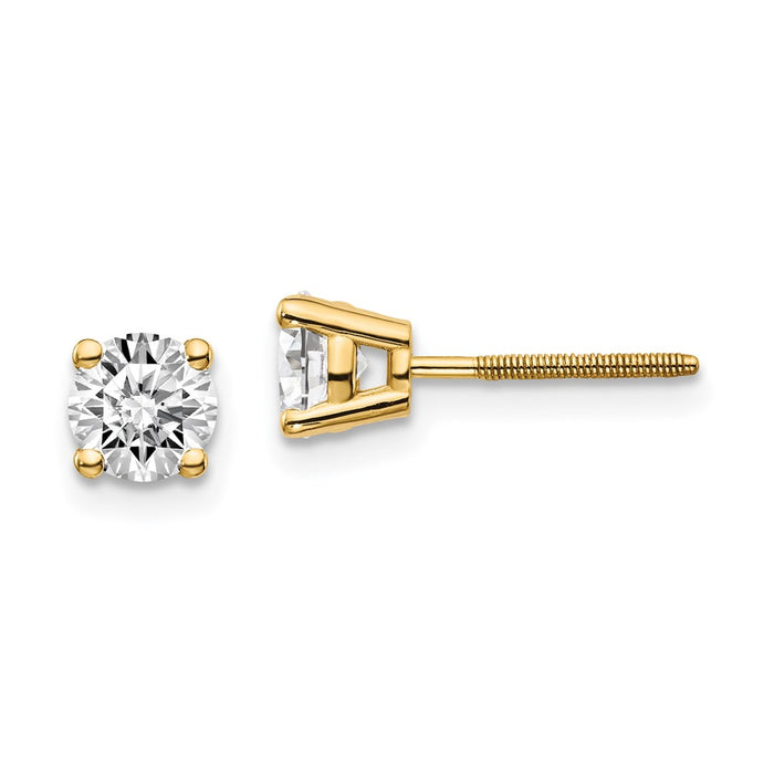 Buy Stylish 14K Yellow Gold 0.95ct Diamond Stud Earrings - Luxury Value!-1