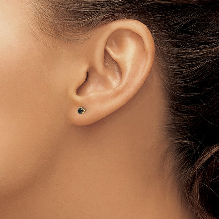 Shop Stylish 14K Gold Black Diamond Stud Earrings, 1/4 Carat, Luxury Value!-3