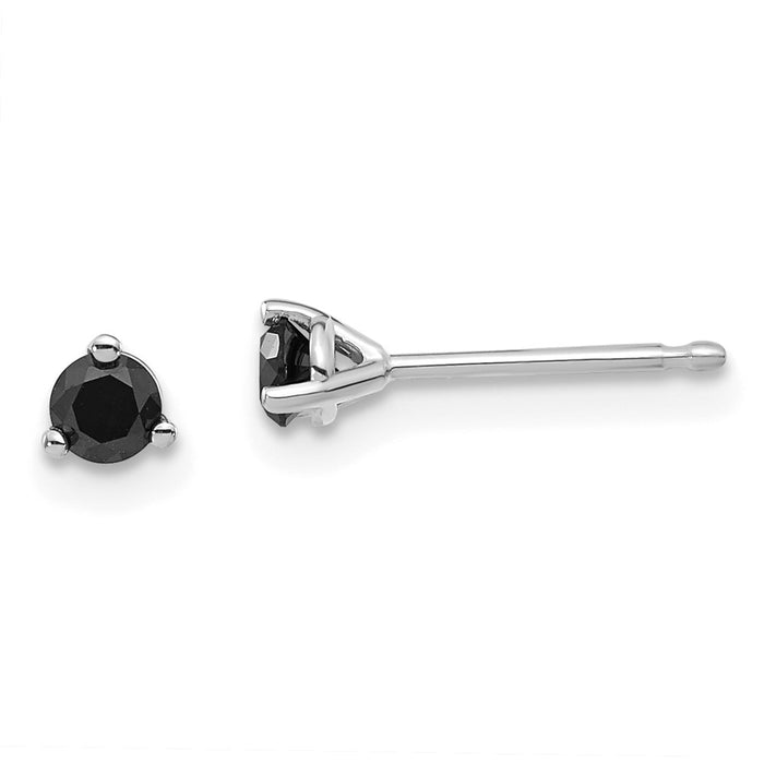 Shop Exclusive 14K White Gold Black Diamond Stud Earrings - 1/4 Carat Luxury-1