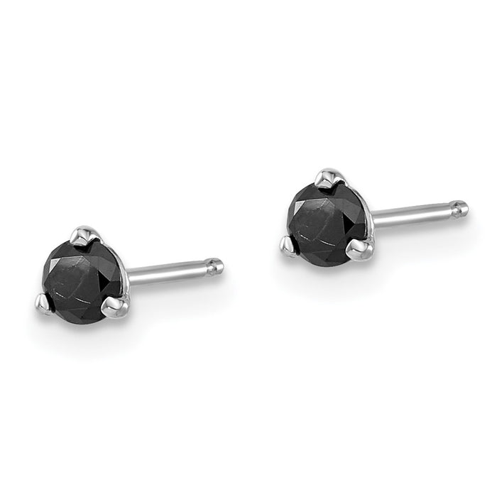 Exclusive 14K White Gold 1/3 Carat Black Diamond Stud Earrings - Stylish Value-2