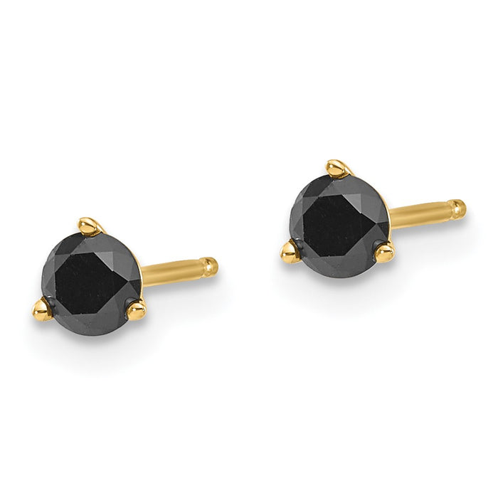 Buy 14K Black Diamond Stud Earrings - 3/8 Carat, Stylish & Affordable Value!-2