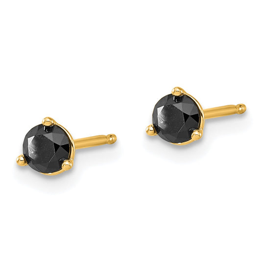 Shop Exclusive 14K Gold 1/2 Carat Black Diamond Stud Earrings - Stylish Value!