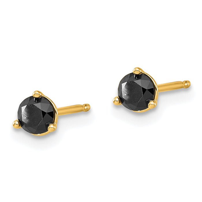 Shop Exclusive 14K Gold 1/2 Carat Black Diamond Stud Earrings - Stylish Value!-2