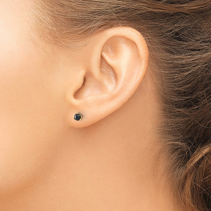 Shop Exclusive 14K Gold 1/2 Carat Black Diamond Stud Earrings - Stylish Value!-3