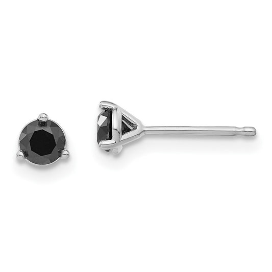 Designer 14K White Gold 1/2 Carat Black Diamond Stud Earrings - Luxury Value