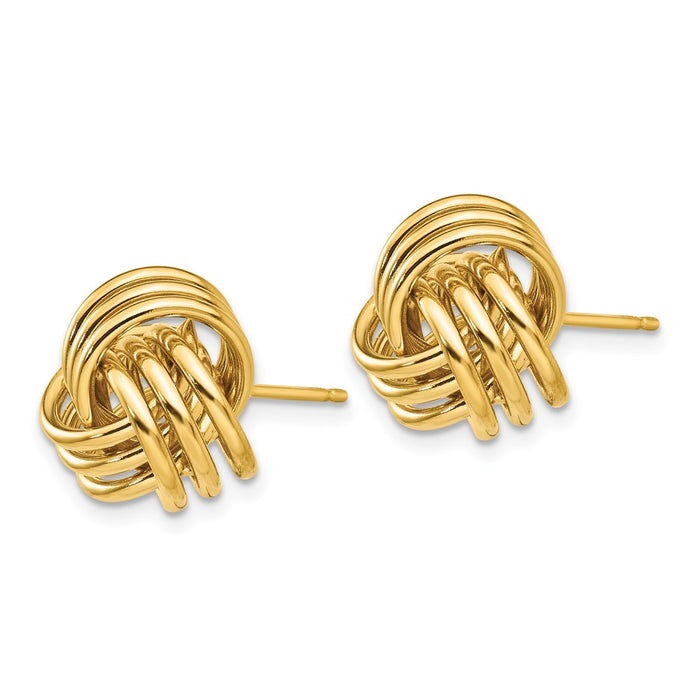 Shop Stylish 14K Gold Polished Triple Knot Stud Earrings - Affordable Luxury!-2