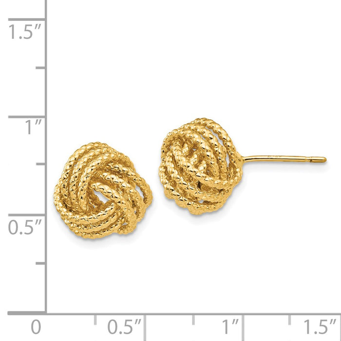 Buy Stylish 14K Gold Polished Twisted Love Knot Stud Earrings - Luxury Value-4