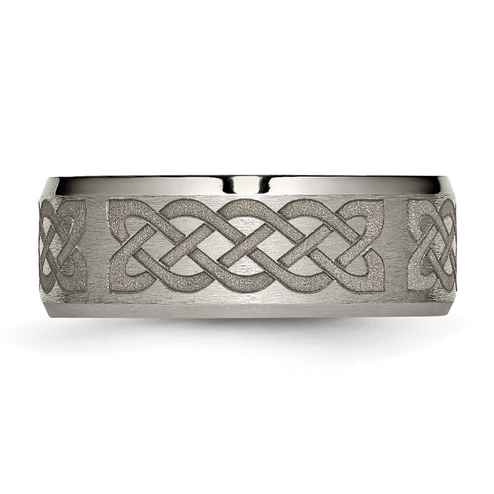 Buy Exclusive 8mm Celtic Laser-Engraved Titanium Band | Stylish & Affordable-3