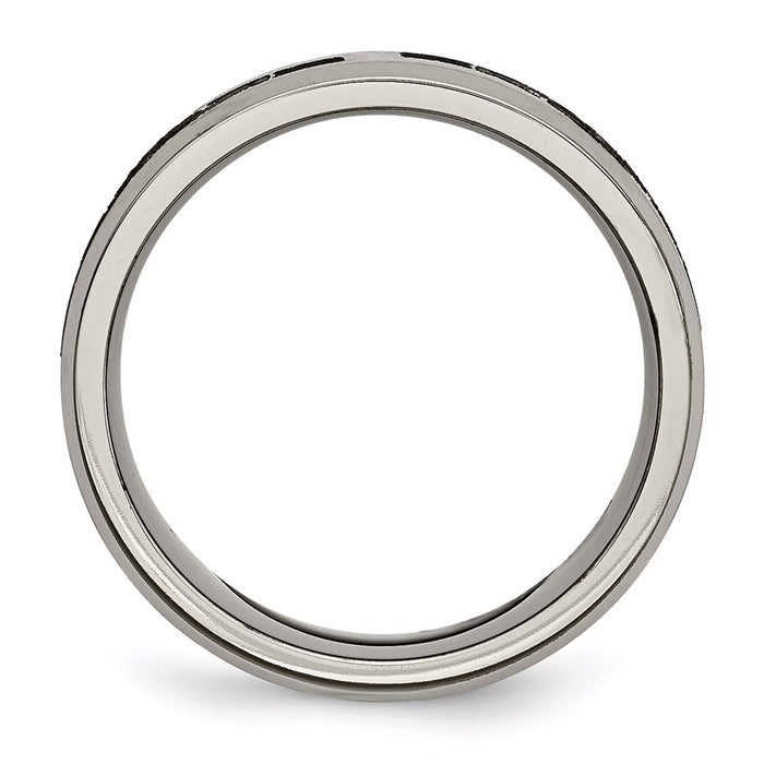 Buy Stylish 8mm Titanium Beveled Edge Band with Claddagh Design - Affordable Luxury-2