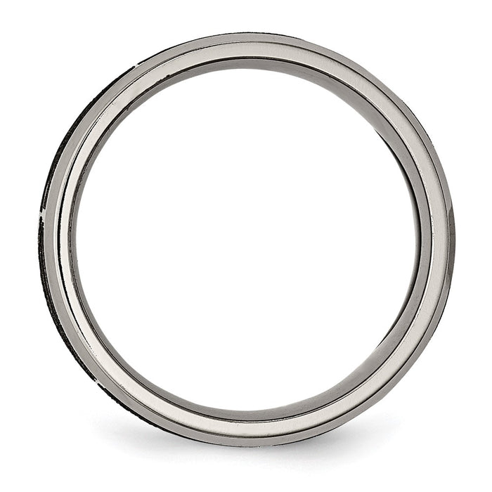 Buy Stylish 8mm Beveled Edge Titanium Band - Brushed & Polished Flame Design-2