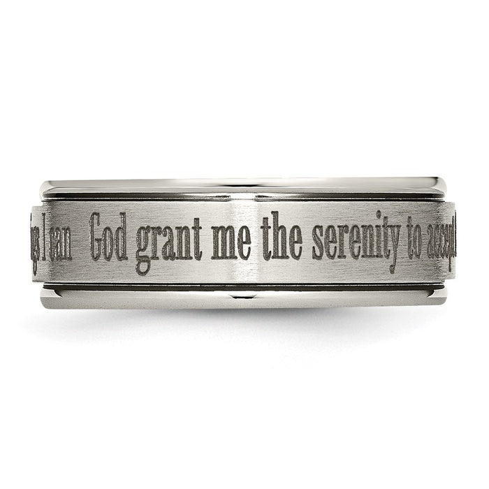 Buy Exclusive 8mm Chiseled Titanium Serenity Band - Stylish Laser-Engraved Design-4