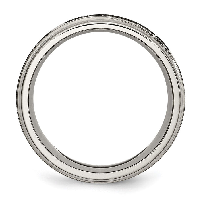 High-Quality Chiseled Titanium 8mm Ridged Edge Band | Stylish Claddagh Design-2