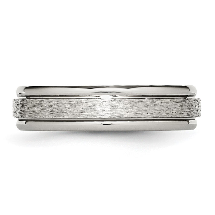 Buy Stylish 6mm Titanium Grooved Edge Band - High-Quality Brushed Finish-3