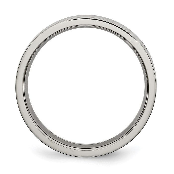 High-Quality Chisel 5mm Polished Titanium Flat Band Ring | Stylish Value Offer-2
