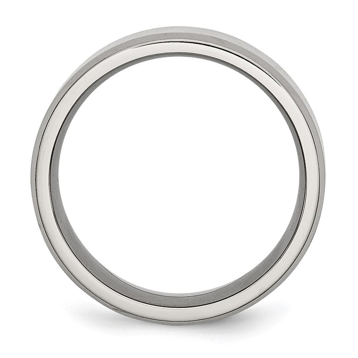 High-Quality 8mm Beveled Edge Titanium Ring - Stylish & Affordable Design-2