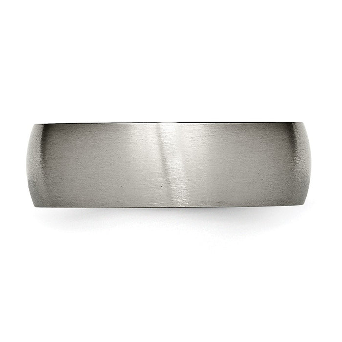 Buy Stylish 7mm Brushed Titanium Half-Round Band - High-Quality & Affordable!-3