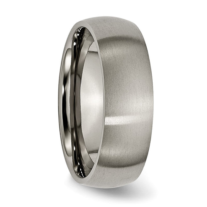 Buy Stylish 7mm Brushed Titanium Half-Round Band - High-Quality Ring-4