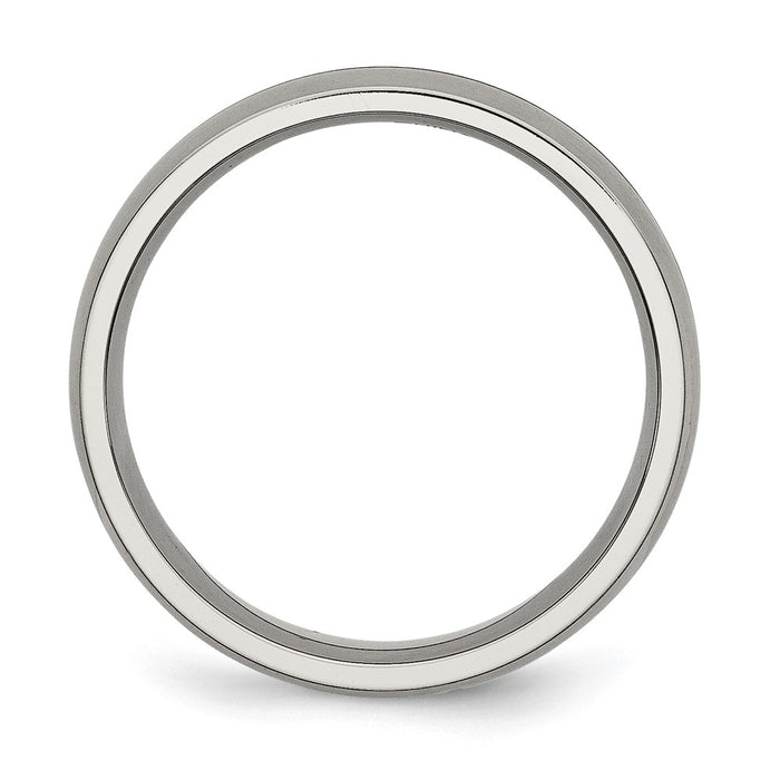 Buy Chiseled Titanium Satin Finish 6mm Grooved Ring | Stylish & Affordable Choice-2
