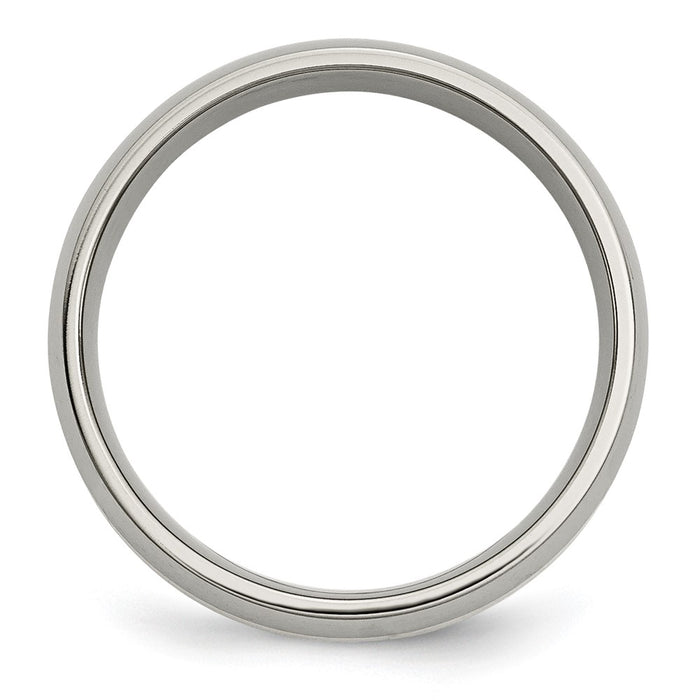 Buy Stylish Chiseled Titanium Band with 14K Gold Inlay - 6mm Width-2