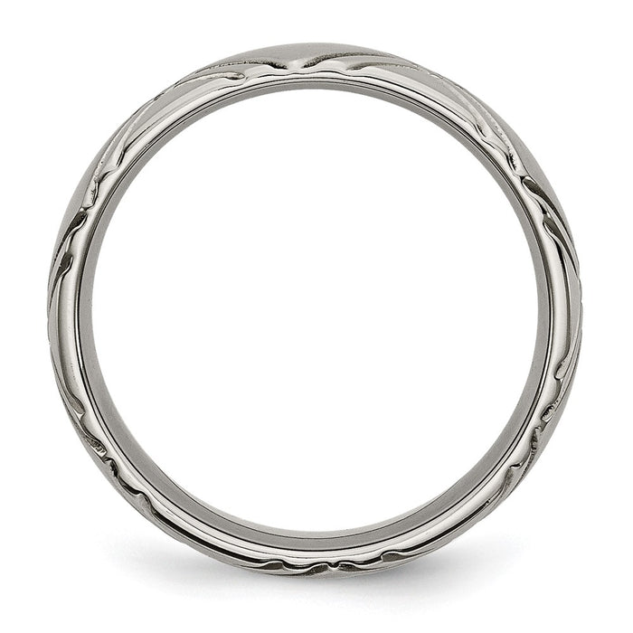 Shop Stylish 6mm Criss-Cross Titanium Band - High-Quality Brushed & Polished-2
