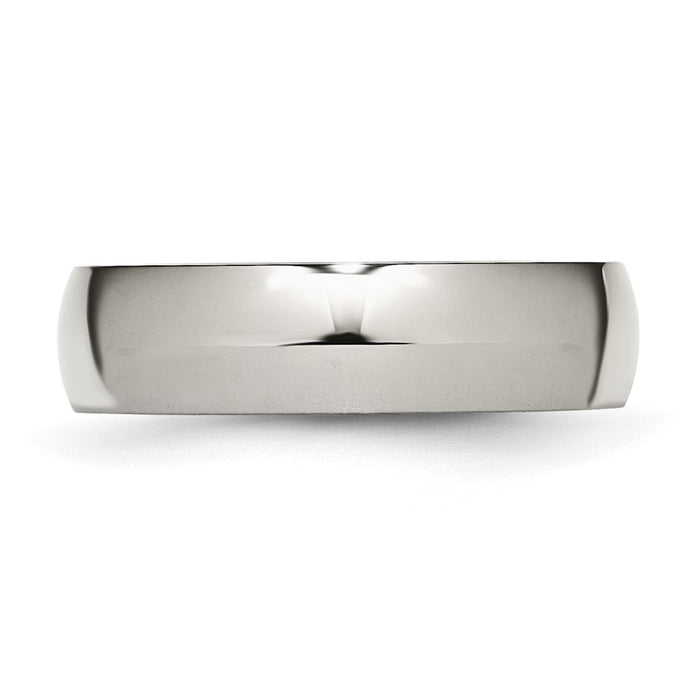 High-Quality 6mm Polished Titanium Half-Round Band | Stylish Value Ring-3