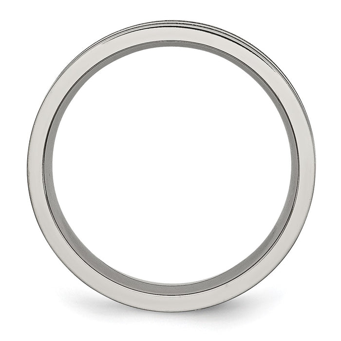 Exclusive 6mm Chiseled Titanium Grooved Band - Stylish Brushed & Polished Finish-2