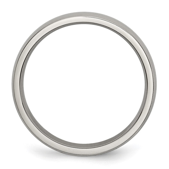 Buy Stylish 4mm Polished Titanium Half-Round Band - High-Quality Value Ring-2