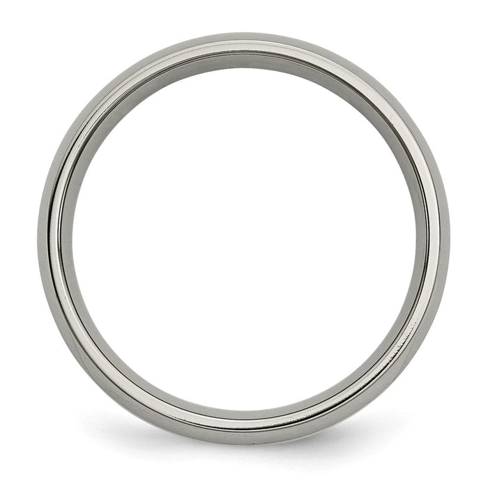 Buy Stylish 5mm Polished Titanium Chisel Band with 14K Gold Inlay-2