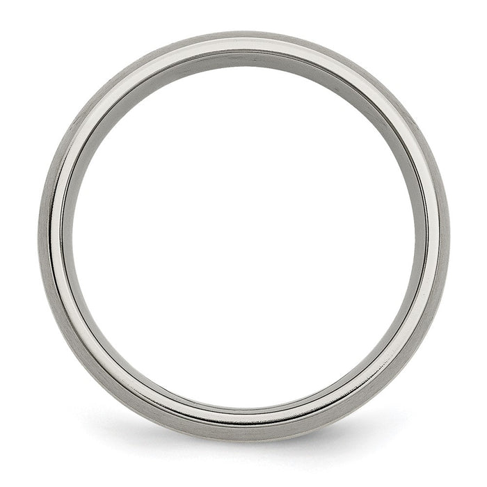 Buy Stylish 6mm Chiseled Titanium Band with 14K Gold Inlay - Luxury Value!-2